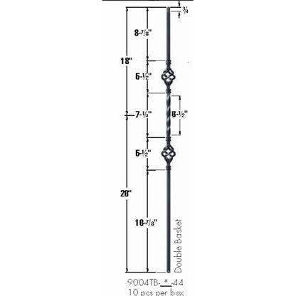 9004TB Double Basket Tubular Steel Baluster