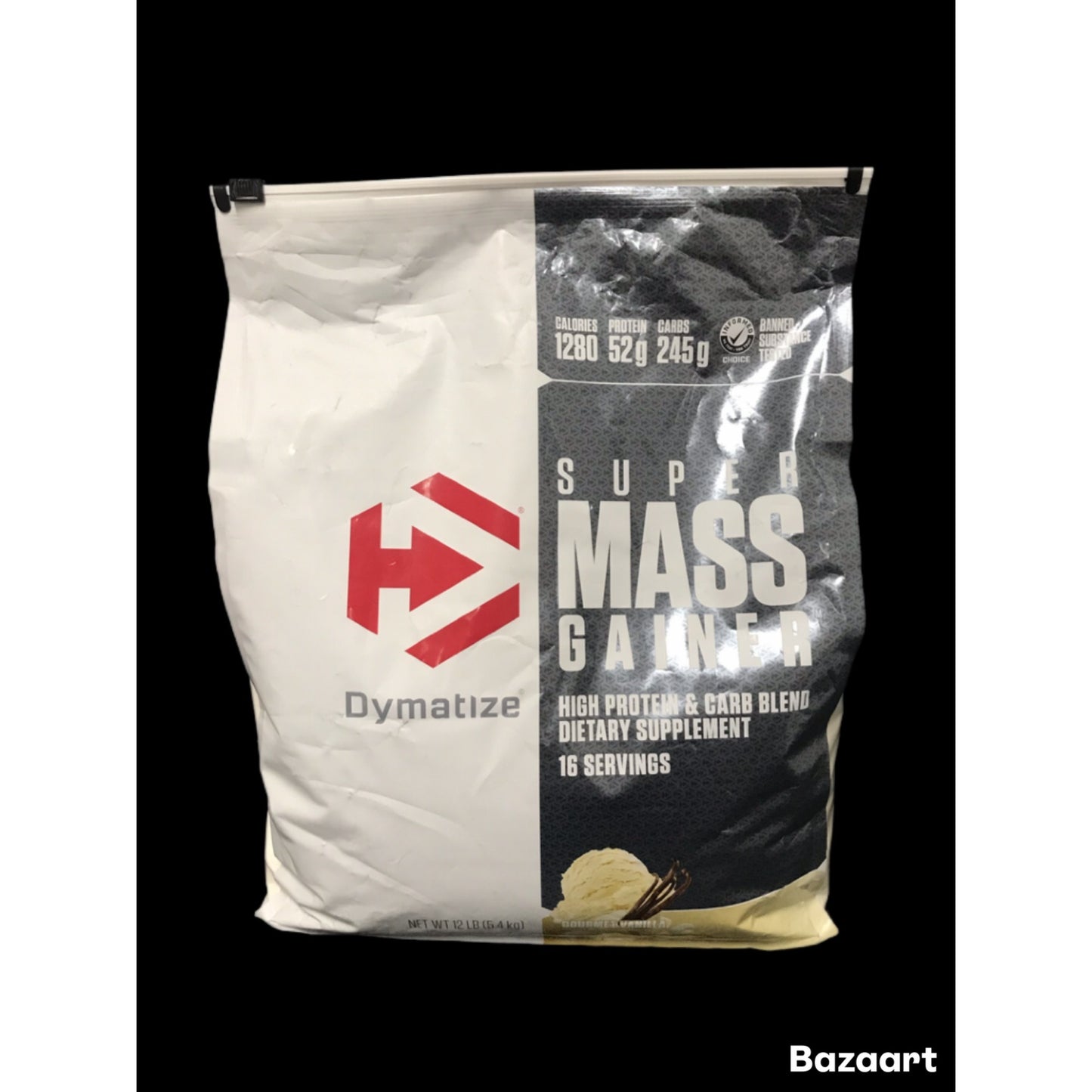 Super Mass Gainer Protein Powder, 1280 Calories & 52g Protein, Mixes Easily, Tastes Delicious, Gourmet Vanilla, 12 lbs (expires 07/26)