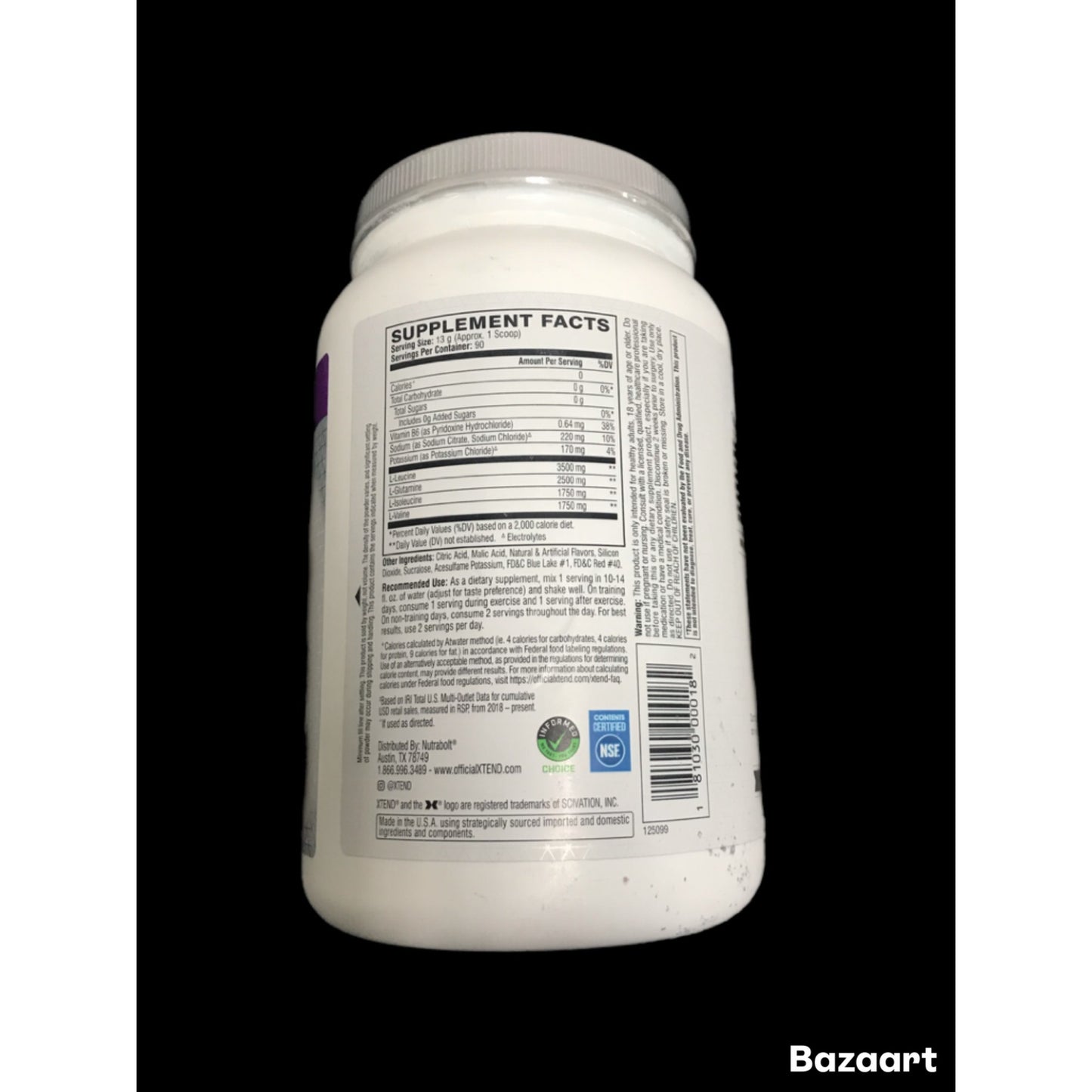 Original BCAA Powder 7g BCAA and 2.5g L-Glutamine, Sugar Free Post Workout Muscle Recovery Drink 90 Servings (expires 07/2026)