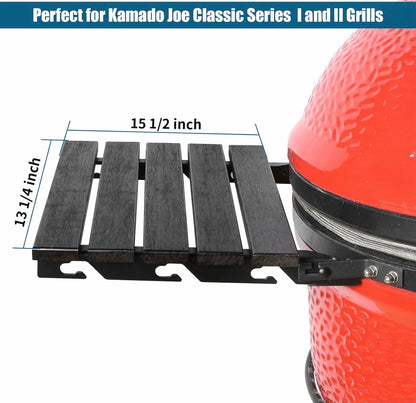 Vankey Side Shelves for Kamado Joe Classic Series Replacement Parts, Grill Side Bamboo Shelves with 5 Slats Folding Side Shelves Kamado Joe Classic Series Parts Grill & Smoker Accessories