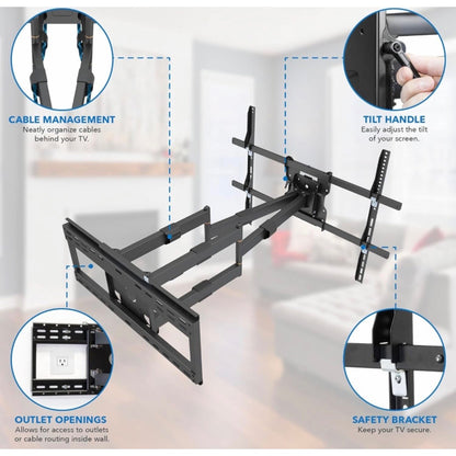Mount-It! Full Motion TV Wall Mount with 39 Inch Long Extension Arms - 275 Lbs Capacity Heavy Duty Dual Arm TV Mount | Large 800 x 600mm VES