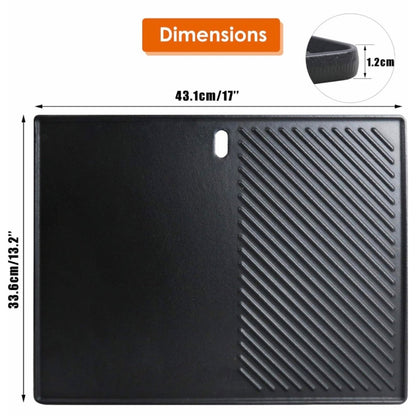 Uniflasy 17" x 13.2" Cast Iron Reversible Grill Stove Top Griddle Pan Cast Grill Griddle Plate Replacement for Nexgrill 4 Burner 720-0830H 7