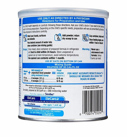 Abbott EleCare Jr Toddler Unflavored Powder 14.1 oz Amino Acid-Based Medical Food Baby Formula 55253