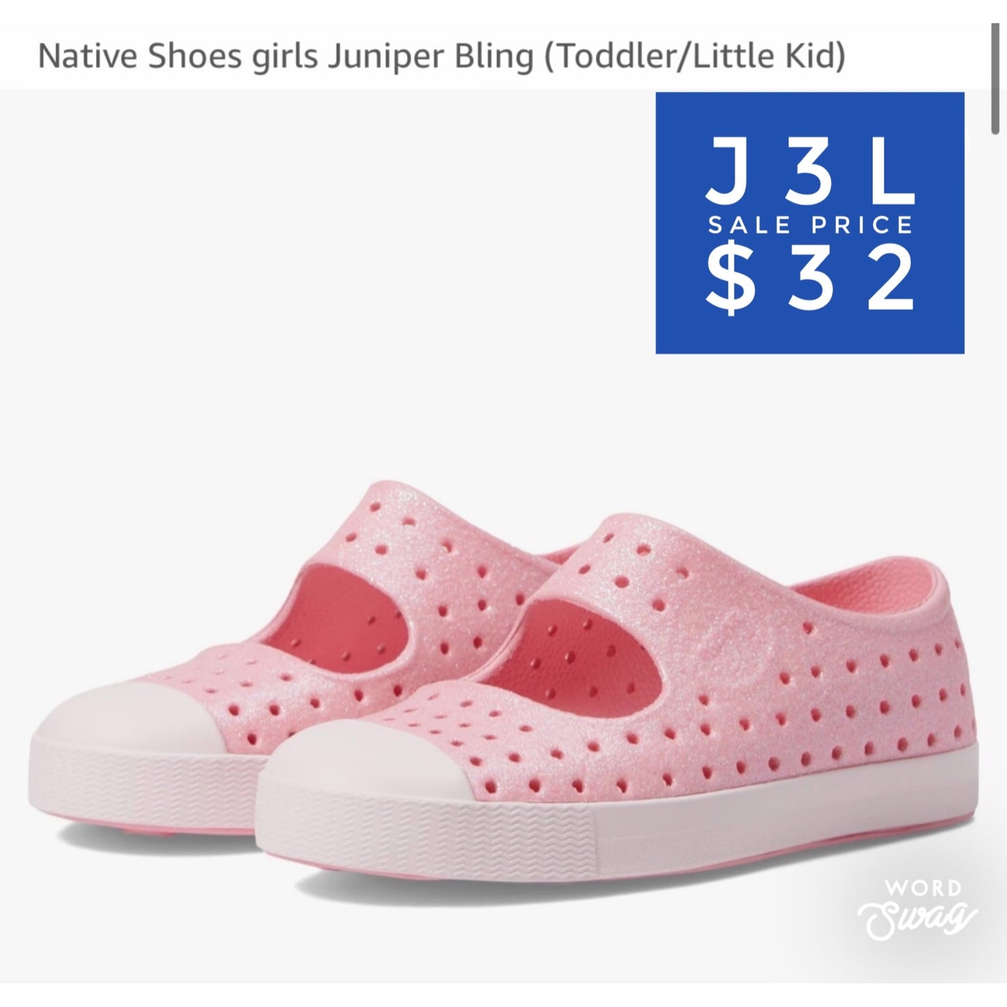 Native Shoes girls Juniper Bling (Toddler/Little Kid)