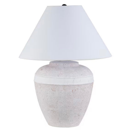 Chiara 22.5 Inch White Ceramic Table Lamp with Fabric Shade