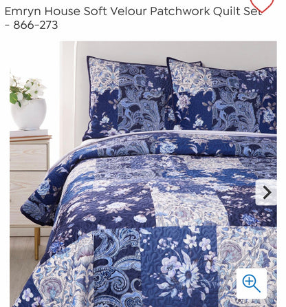 Soft Velour Patchwork Quilt Set-Queen