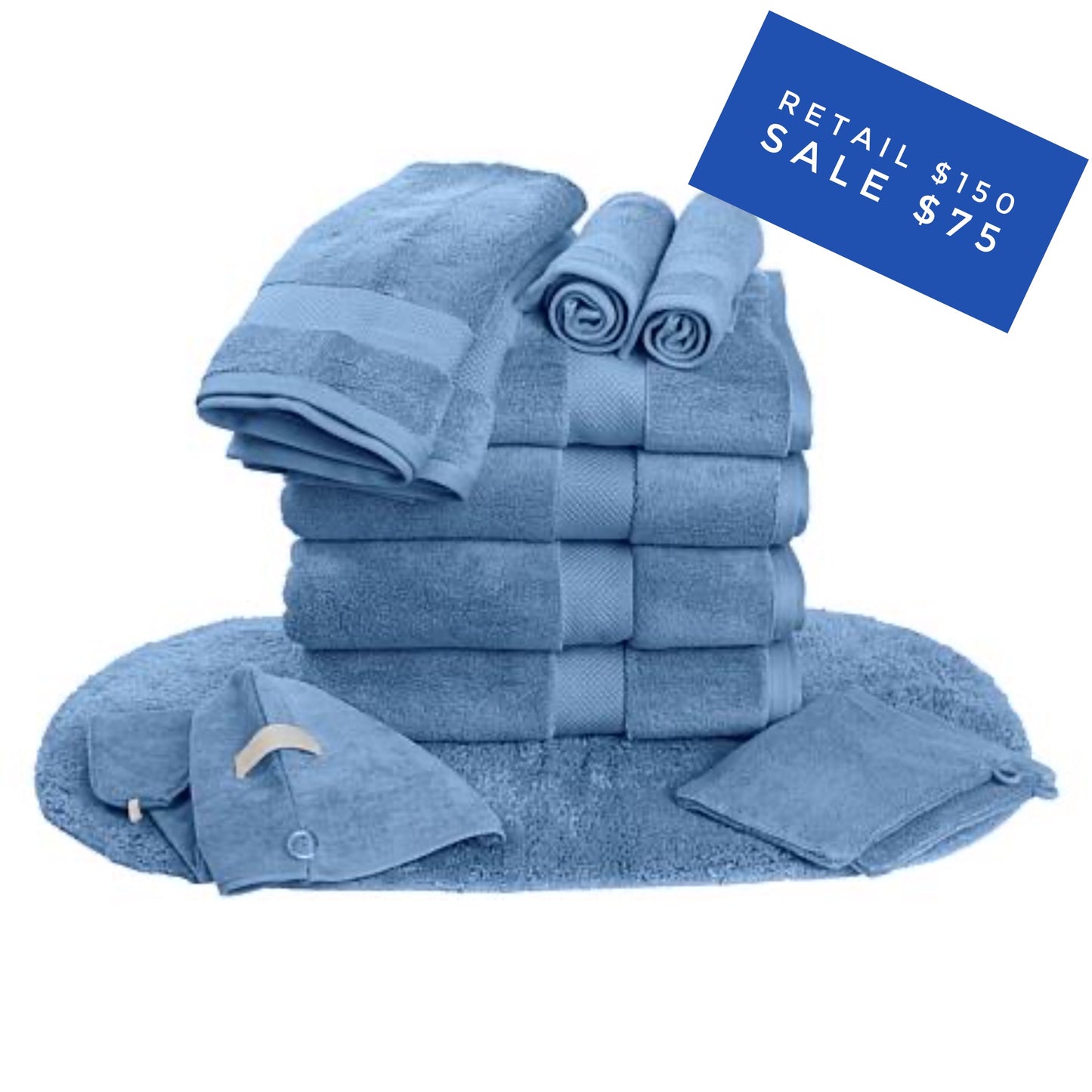 Joy Clean Boss 12 piece towel set with rug