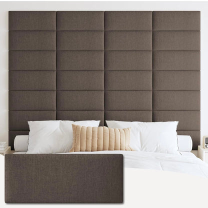 Upholstered Wall Mounted Headboard, 3D Soundproof Wall Panels Peel and Stick Headboard for King Size, Reusable and Removable Tufted Bed Headboard in Brown(12 Panels, 10" x 24")
 
 IFNOW Upholstered Wall Mounted Headboard, 3D Soundproof Wall Panels Peel an