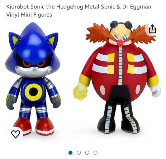 Kidrobot Sonic the Hedgehog Metal Sonic & Dr Eggman Vinyl Mini Figures