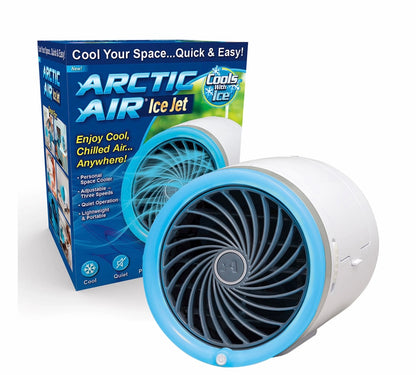 (Tested)Arctic Air Ice Jet Air Cooler, 3 Speed Portable Cooler with LED, Lightweight & Compact Space Cooler