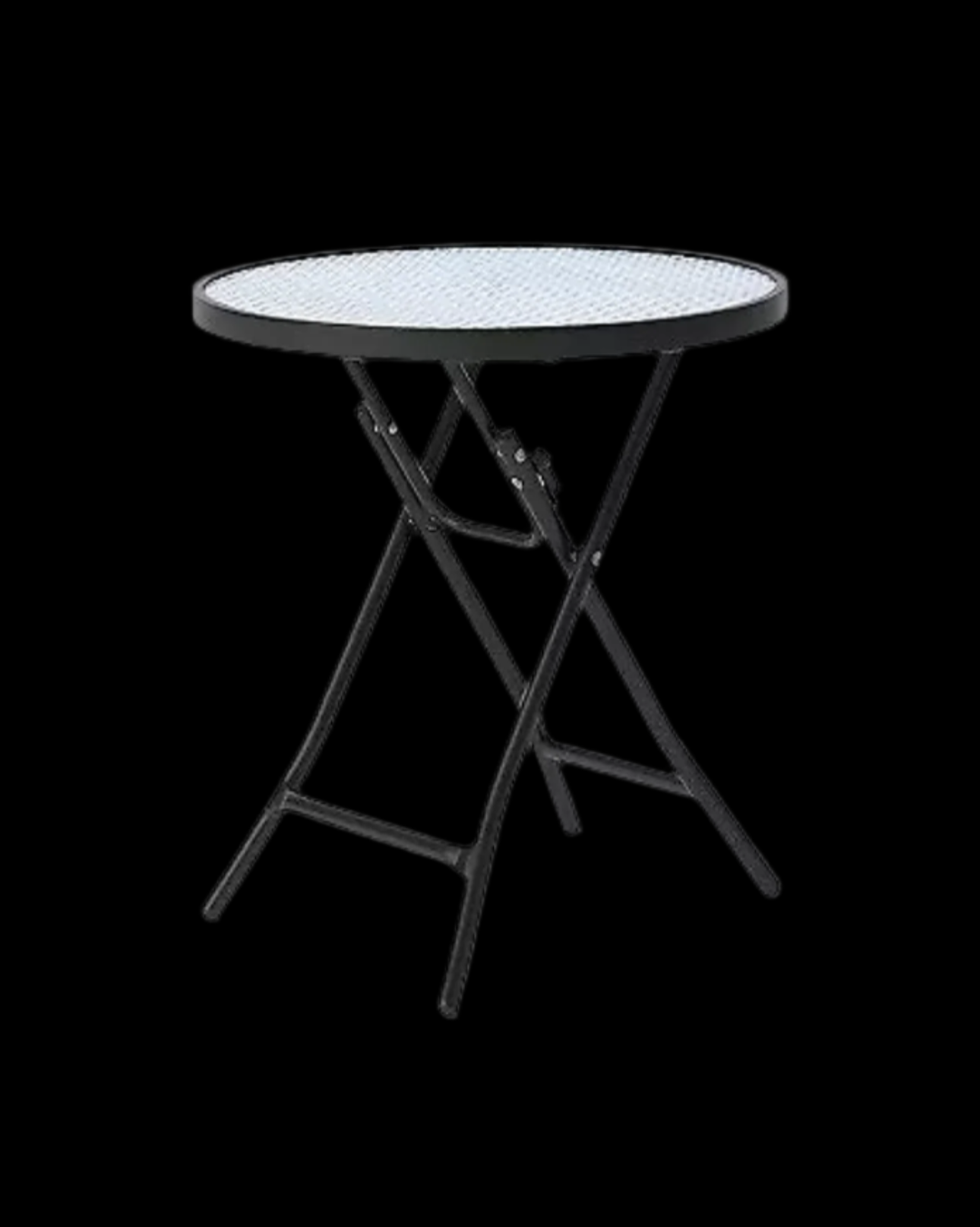 Glass Round Printed Folding Outdoor Portable Side Table