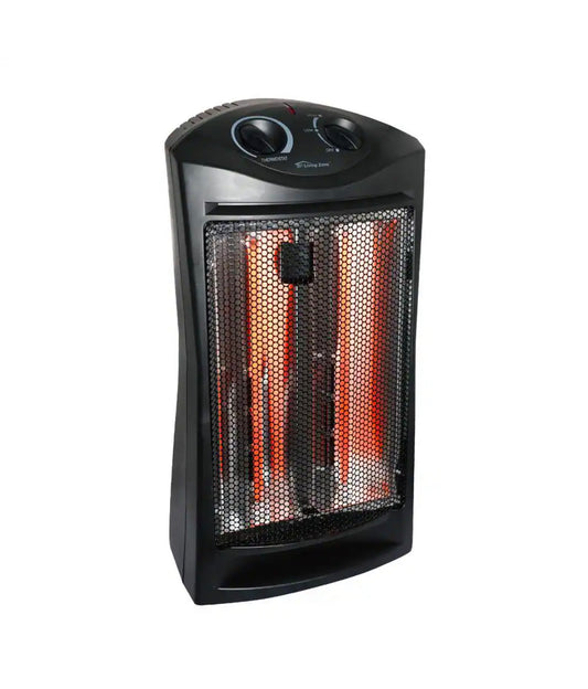 Black Electric Tower Quartz Infrared Space Heater with Thermostat