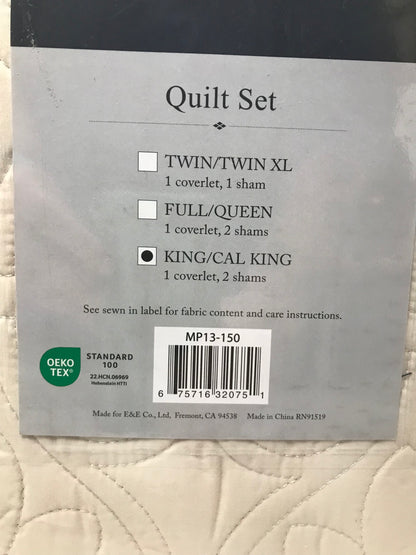 Coverlet Set Ivory-King/Cal King