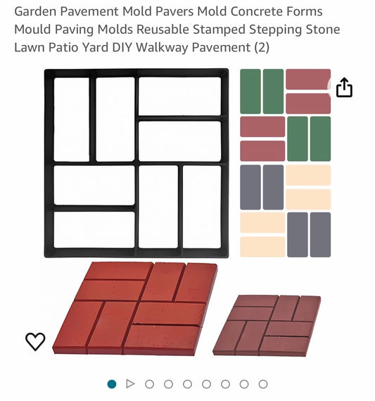 Garden Pavement Mold Pavers Mold Concrete Forms Mould Paving Molds Reusable Stamped Stepping Stone Lawn Patio Yard DIY Walkway Pavement