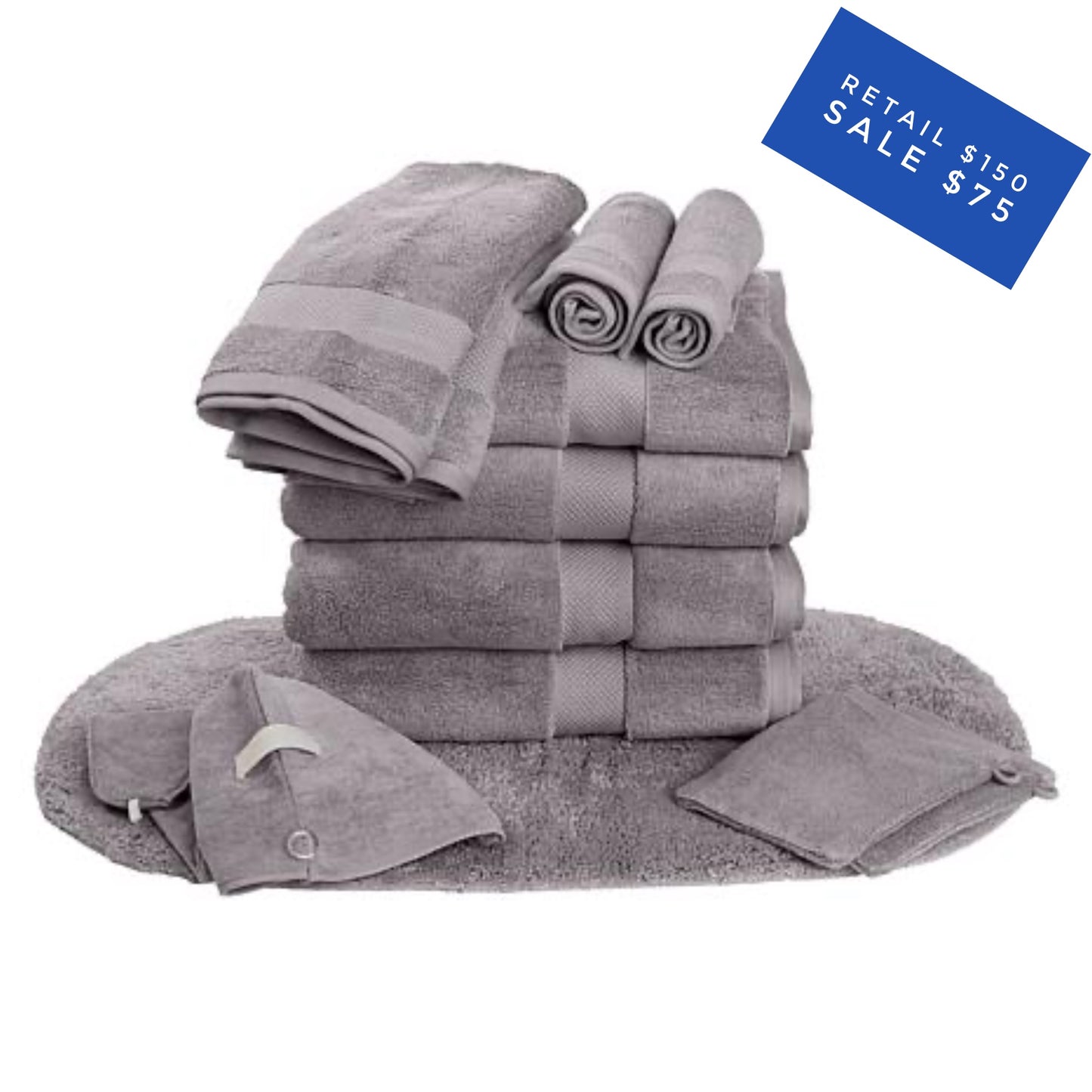 Joy Clean Boss 12 piece towel set with rug