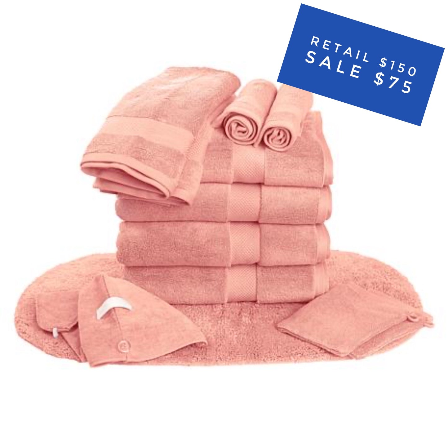 Joy Clean Boss 12 piece towel set with rug