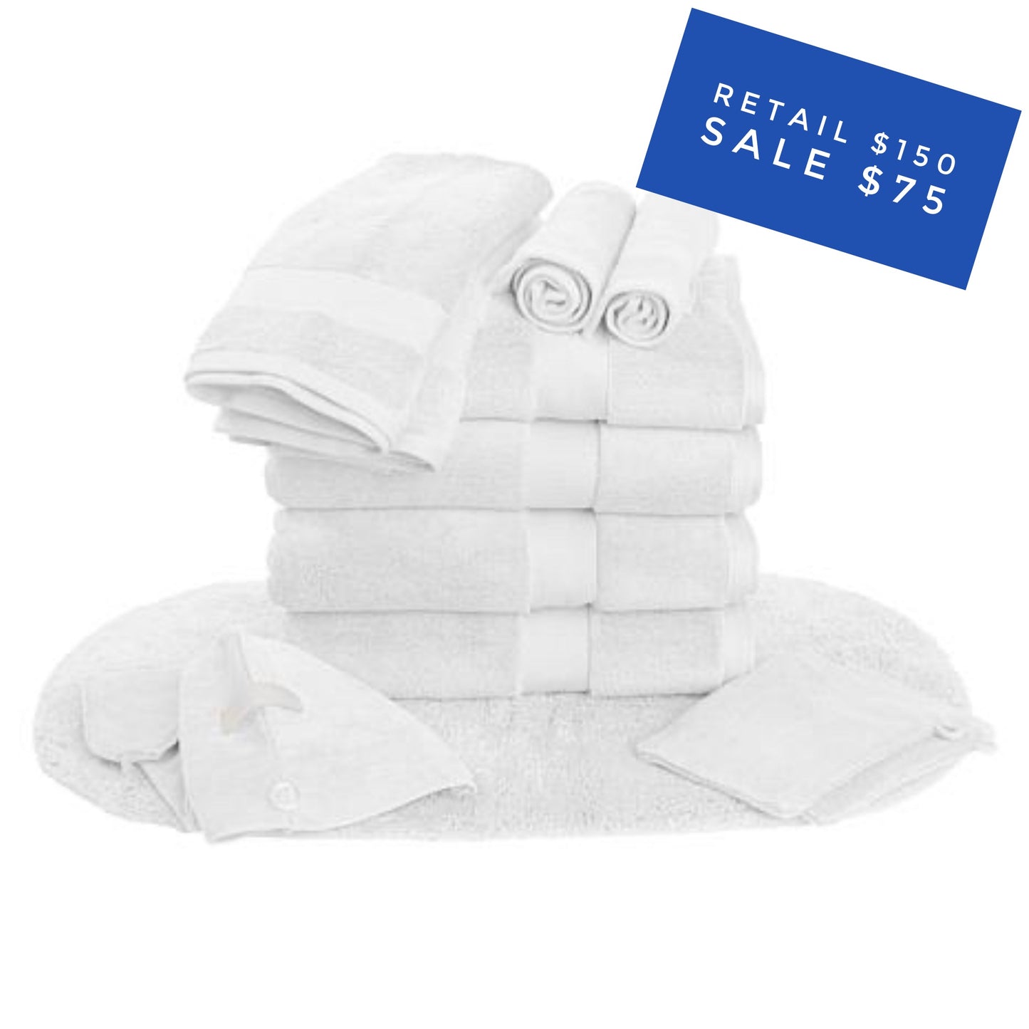 Joy Clean Boss 12 piece towel set with rug