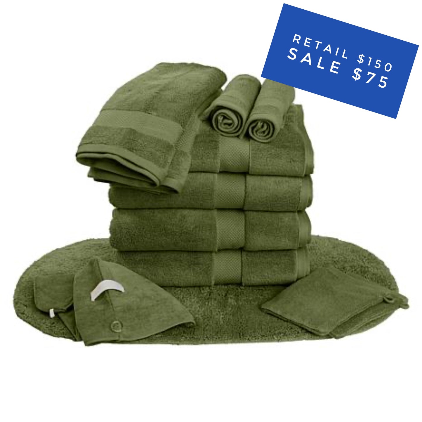 Joy Clean Boss 12 piece towel set with rug