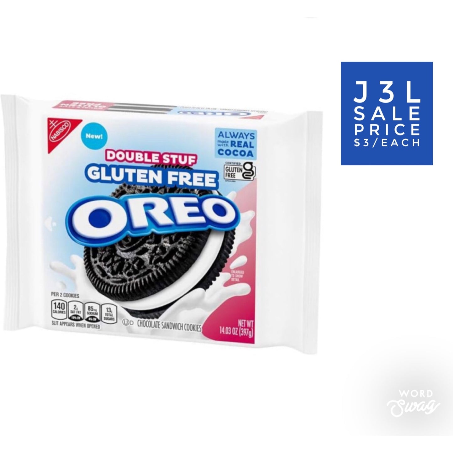 Oreo Double Stuf Gluten Free Chocolate Sandwich Cookies (Best by 2/25/25)