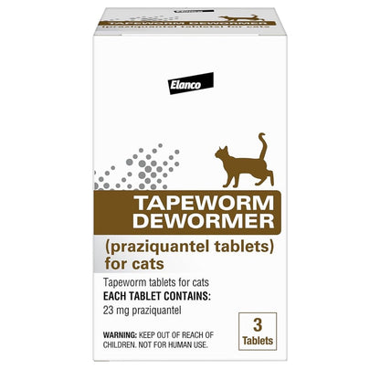 Elanco Tapeworm Dewormer (praziquantel tablets) for Cats and Kittens 6 Weeks and Older, 3-count