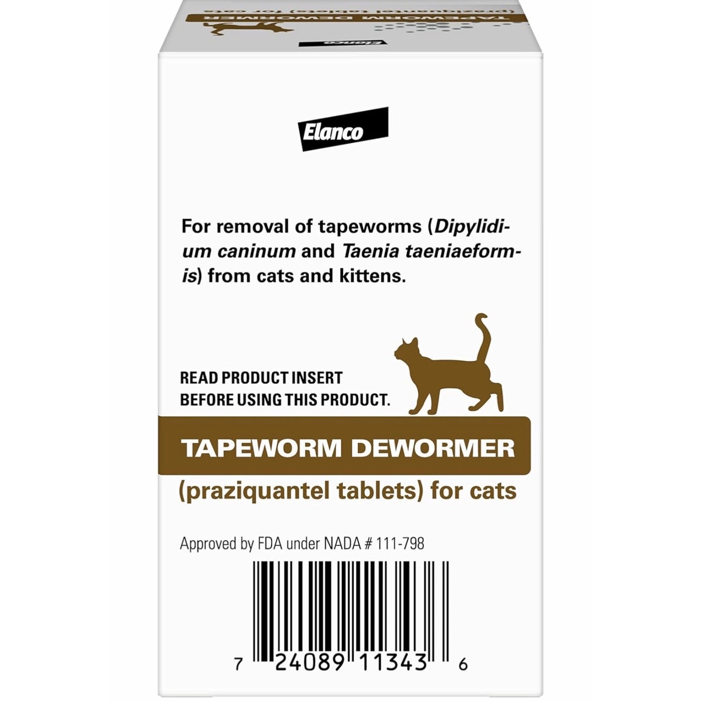 Elanco Tapeworm Dewormer (praziquantel tablets) for Cats and Kittens 6 Weeks and Older, 3-count