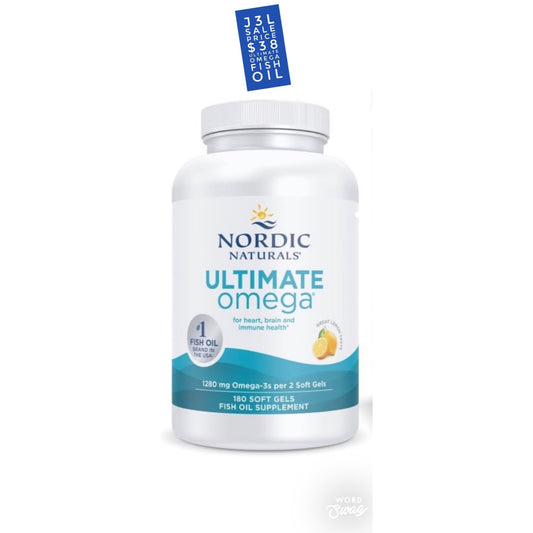 Ultimate Omega, Lemon Flavor - 180 Soft Gels - 1280 mg Omega-3 - High-Potency Omega-3 Fish Oil with EPA & DHA