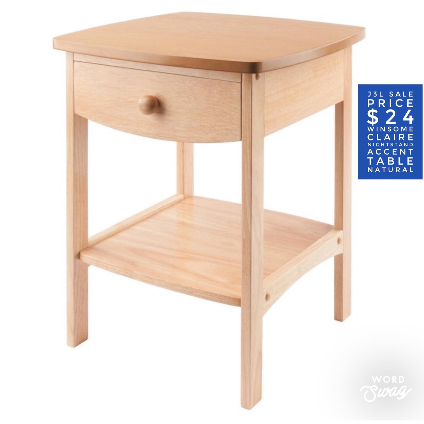 Winsome Claire Nightstand Accent Table Natural