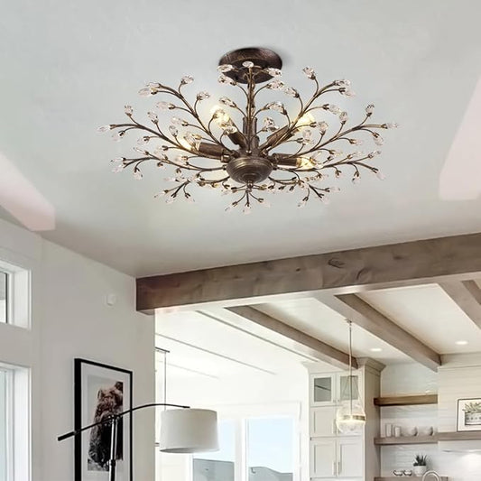 5-Light Branches Crystal Chandelier
