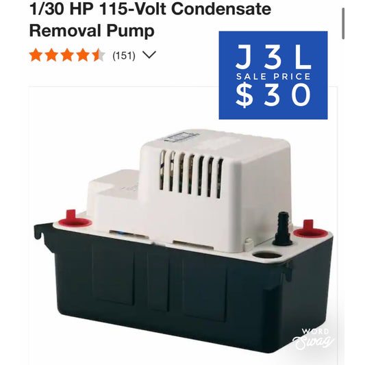 1/30 HP 115-Volt Condensate Removal Pump