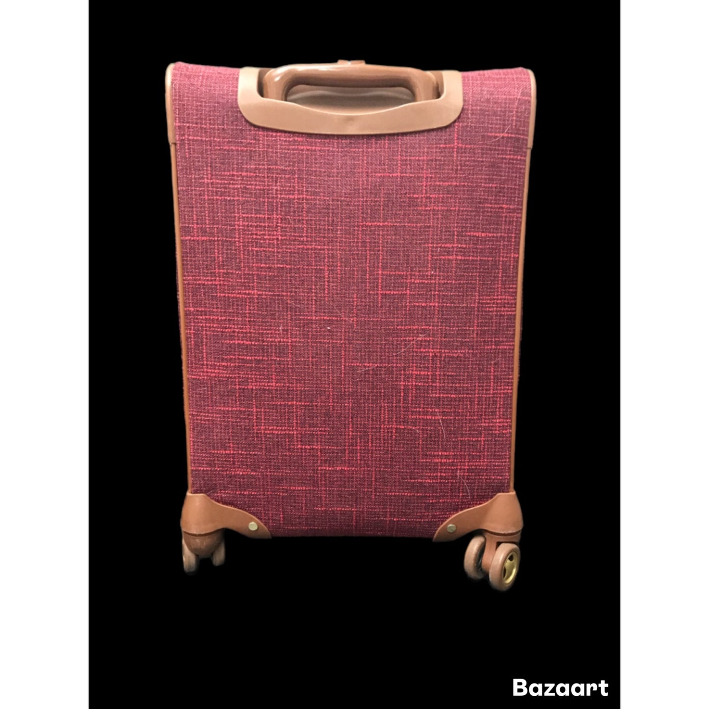 Vintage 2-piece Tweed Luggage Set (Burgundy) ( Missing smaller bag)