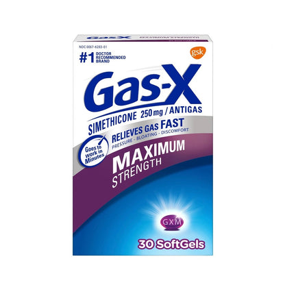 Gas-X Maximum Strength Gas Relief Softgels With Simethicone 250 Mg - 30 Count